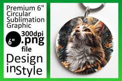 Amusing Cat Humor Sublimation Circle Design Keychain Product Image 1