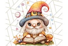 Spooky Cute Halloween Gnome PNG Clipart, Witch Ghost Bat Product Image 5