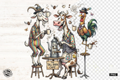 Whimsical Animal Drink Coffee - Whimsical Animals Clipart Product Image 1