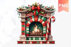 Christmas Fireplace- Clipart PNG Design Product Image 1