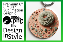 Cute Round Design for Keychains , 3D Flower Product Image 1