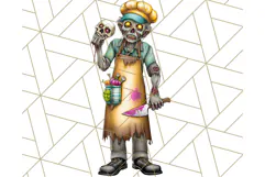 Bold Zombie Clipart PNG, Creepy Halloween Clip Art Product Image 5