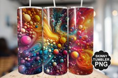 Colored Water Drops Tumbler Warp - Tumbler PNG Design Product Image 1