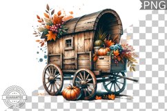 Fall Wagon Garden Sublimation - Fall Clipart PNG Design Product Image 1