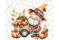 Fall Gnome PNG Clipart, Cute Autumn Gnomes with Pumpkins Product Image 5