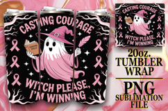 Joyful Spirits 20oz tumbler wrap, Ghost Cancer Product Image 1