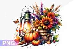 Autumn Harvest Pumpkin Sublimation - Pumpkin Clipart Design Product Image 1