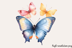 Pastel Easter Butterflies Clipart PNG Product Image 1
