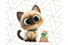 Pet Shop Clipart, Cute Big Eyed Animals, Kawaii Pets PNG Product Image 5