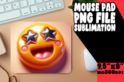 Cheerful Mouse Pad Sublimation Style, 3D Emoji Product Image 1