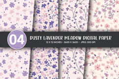 Dusty Lavender Meadow Digital Paper Product Image 1
