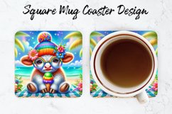 Highland Cow Mug coaster | Coaster | Sublimation Design Product Image 1