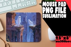 Ghostly Cute Mouse Pad for Halloween PNG Product Image 1