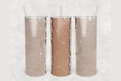 Add Your Name Beige glitter 20 oz tumbler sublimation design Product Image 1