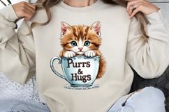 Valentines Day Kitty Cups Clipart PNG Product Image 1