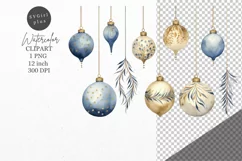 Christmas clipart, Bauble clipart, Blue Christmas Product Image 1