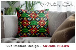 2 Cozy Christmas Knitted Designs - Sublimation Square Pillow Product Image 7