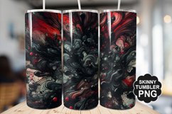 Black Red And Liquid stained Glass - Tumbler PNG Design Product Image 1