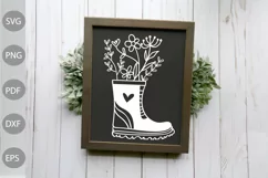 Cowgirl Flower SVG File for Cricut / Floral Boots SVG Design Product Image 2