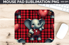 Watercolor Elephant Mouse Pad Sublimation - Valentines PNG Product Image 1