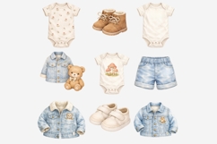 Woodland Baby Denim Clipart Bundle Product Image 5