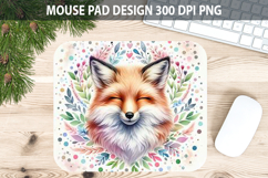 Watercolor Fox Mouse Pad Sublimation - Valentines PNG Product Image 1