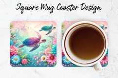 Turtle Mug coaster | Coaster | Sublimation Design Product Image 1