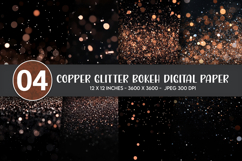 Copper Glitter Bokeh Digital Paper Product Image 1