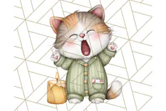 Christmas Pets in Pajamas Clipart PNG, Christmas Png Clipart Product Image 5