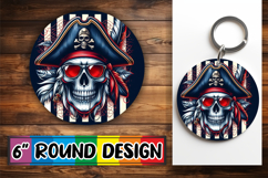 Luminous Car Coaster Round Sublimation PNG, Skull Product Image 1