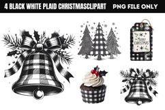 Black White Plaid Christmas PNG Product Image 1