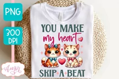 Cute Valentine's day PNG sublimation, You make my heart PNG Product Image 2