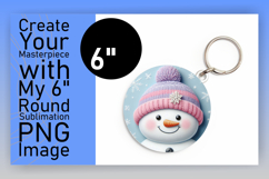 Charming Circle PNG Keychain Artwork , Snowman Product Image 1
