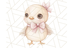 Pastel Pink Easter Bunny Egg and Flowers Clipart PNG Product Image 2