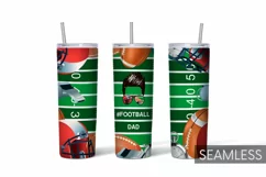 Football Dad Tumbler | Sublimation | Taper | Straight Product Image 1