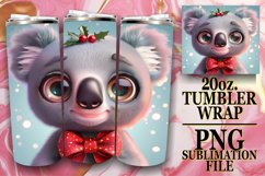 Winter 3D Christmas Characters 20oz Tumbler Wrap PNG Product Image 1