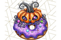 Halloween Donut Clipart PNG, Cute Spooky Doughnut Art Product Image 5