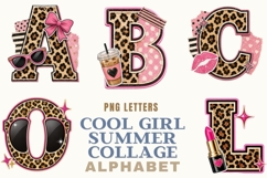 Cool Girl Summer Collage Alphabet PNG | 26 Leopard Pink Product Image 6