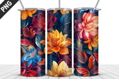 3D Flowers Tumbler Wrap | Sublimation Design | Tumble PNG Product Image 2