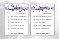 Printable Tumbler Care Instructions Card - Glitter Purple Product Image 3