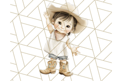 Cowgirl Baby Clipart PNG, Cute Toddler Western Outfit Art Product Image 5
