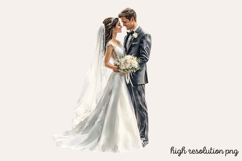 White Wedding Watercolor Clipart PNG Product Image 1