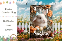 Easter Basket Garden Flag, Spring Garden Flag Template Product Image 1
