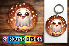 Radiant Car Coaster Circle PNG, 3D Cute Ghost Product Image 1