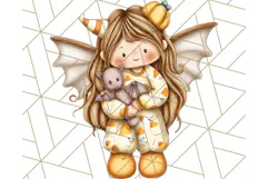 Halloween Fairy Clipart PNG, Spooky Cute Character Art Product Image 5