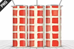 Red Plaid Tumbler Design | Valentine's Day Tumbler Wrap Product Image 4