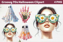 Groovy 70s Halloween Clipart PNG Product Image 1
