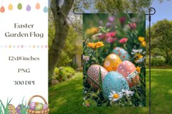 Happy Easter Garden Flag, Floral Garden Flag Sublimation Product Image 1