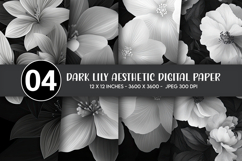 Dark Lily Aesthetic Digital Paper Product Image 1