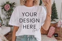 White Christmas Shirt Mockup Product Image 1